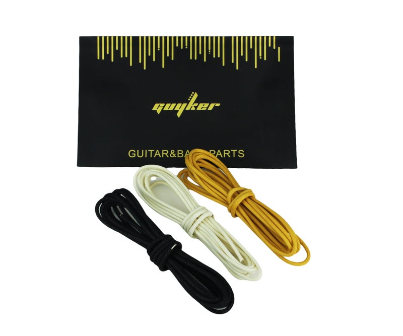 Guyker Cloth-Covered Braided Guitar Wire - 15 Feet (5-white/5-black/5-yellow) Electrics Vintage-Style Pushback Guitar Wire - Image 4
